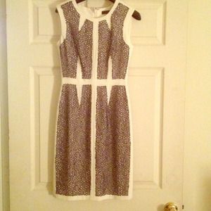 BCBG 1950's black and cream lace dress