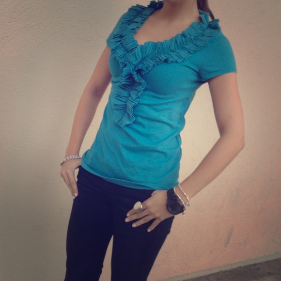 Marc by Marc Jacobs Tops - Blue Ruffle Top