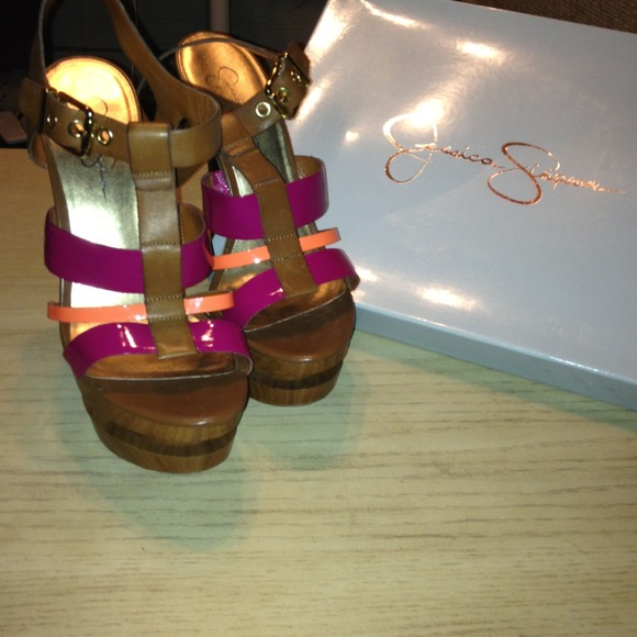 Jessica Simpson Strappy Sandals with Neon Accents