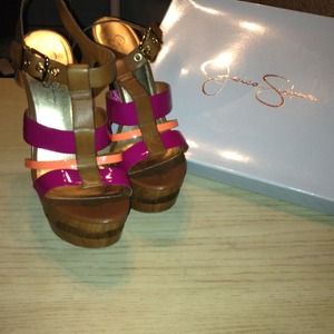 Jessica Simpson Strappy Sandals with Neon Accents