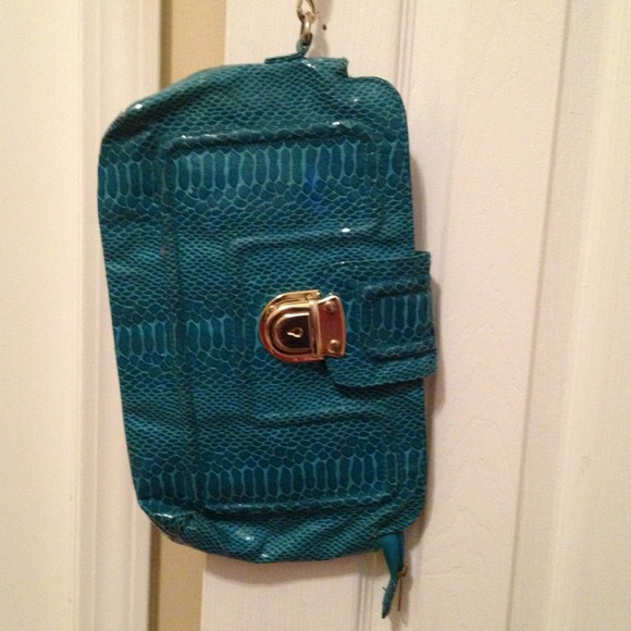Teal clutch.