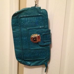 Teal clutch.