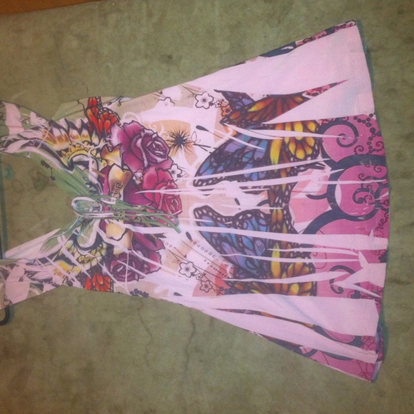 Multi Country Flowy Top Sz Fits Sm-XL