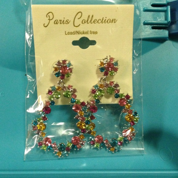 Colorful  rhinestone earings - Picture 1 of 1