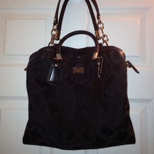 Original Coach bag.  Black bag. Metal accents