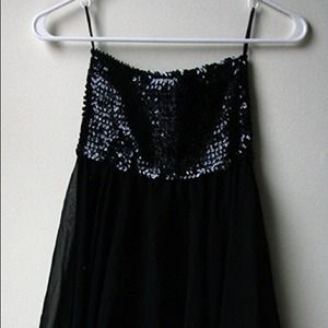 Black dress with sequin top part
