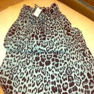 Leopard print maxi dress with halter neck straps