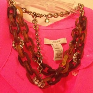 JCrew Tortoise and Rhinestone necklace