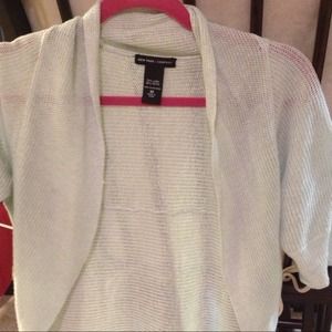 New York & company sheer light blue med shrug