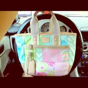 Pre owned authentic patchwork coach purse