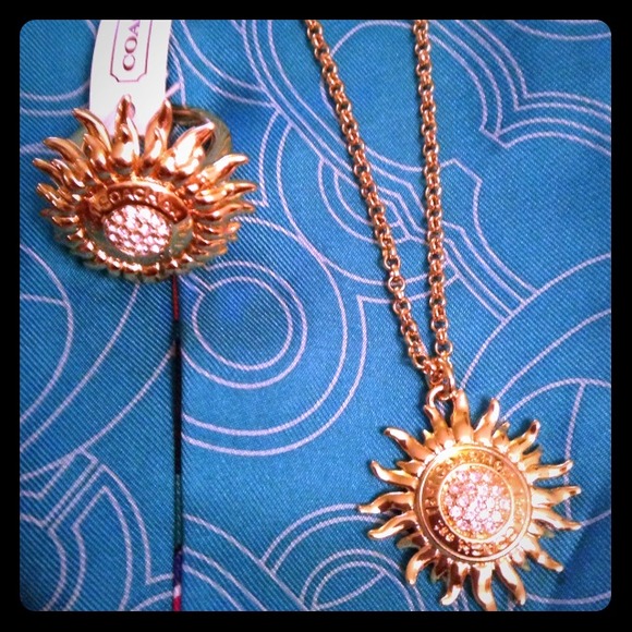 Coach Tony Duquette Sunburst Pave Necklace & Ring