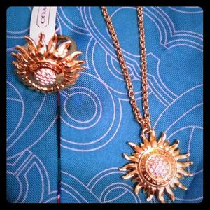 Coach Tony Duquette Sunburst Pave Necklace & Ring