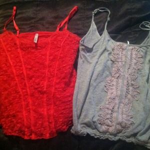 Lacy Red Tank&Lacy Grey Tank Bundle