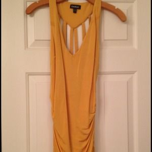 BEBE mustard sexy hot dress