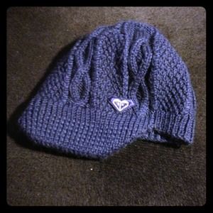 Navy blue knit Roxy beanie