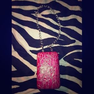 Pinkish red Phone holder/mini card clutch!💕