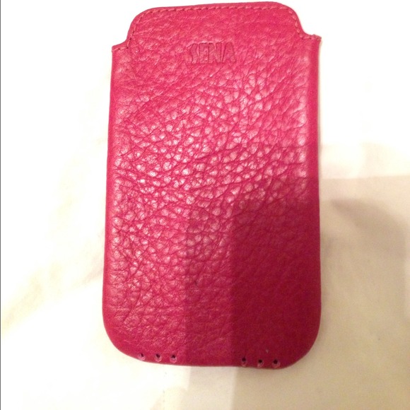SENA red leather phone case