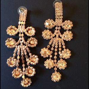 Rose gold color chandelier earrings