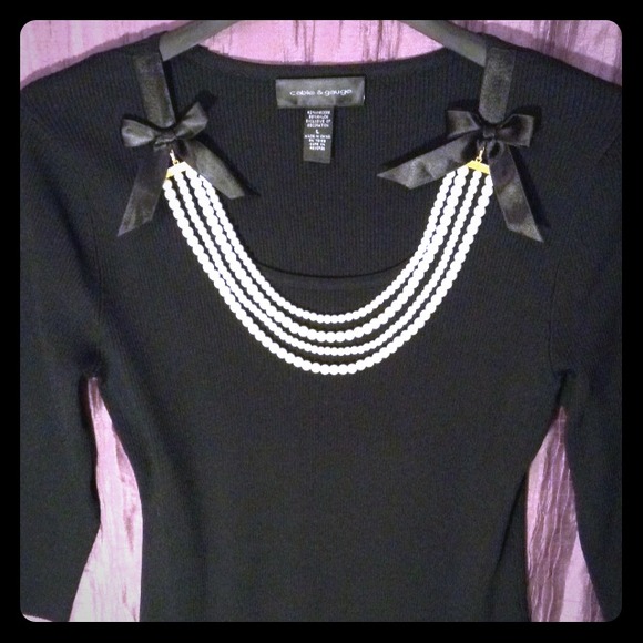 Black Cable & Gauge Sweater