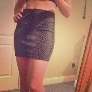 Aqua animal print skirt