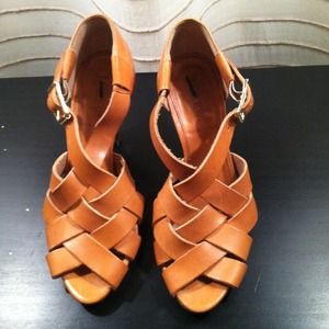 Jcrew chestnut strappy heels!