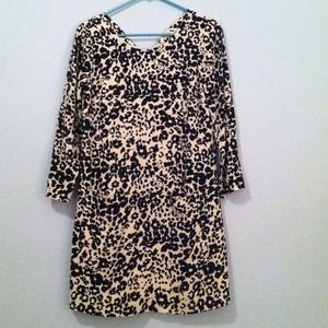 Jcrew cream and black leopard print dress!!