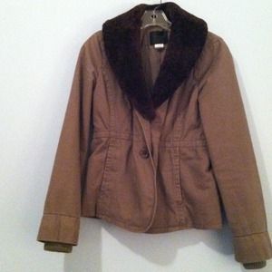 Jcrew collection faux fur military style jacket!!