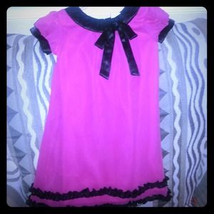 Pink and black girls dress