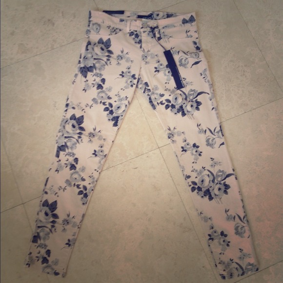 Flying monkey floral crop jeans