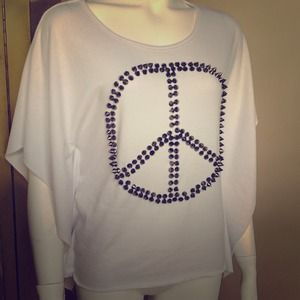 Studded peace sign top