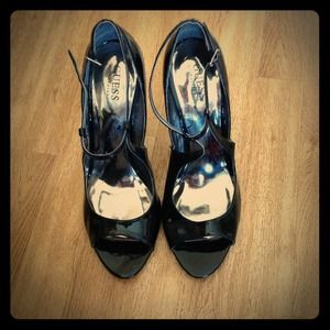 Reserved!!  used pair of patent leather guess heel
