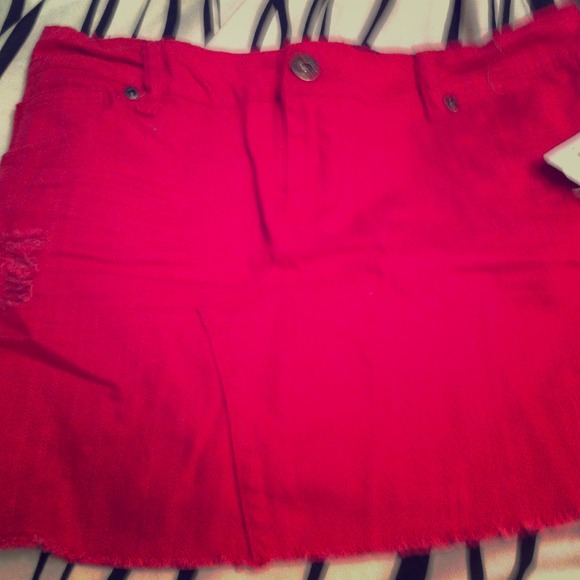 Bright pink blue jean skirt with tags