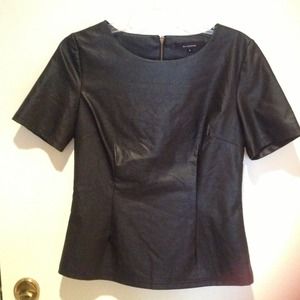Pleather short sleeve top-to die for!