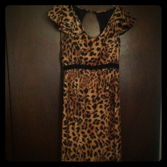 Cheetah Print , Cap Sleeve, above the knee dress.