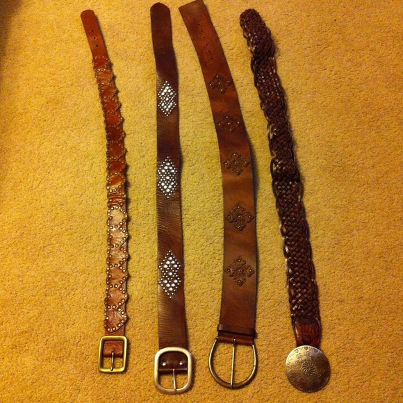 An assortment of belts...Express, Guess, Hollister