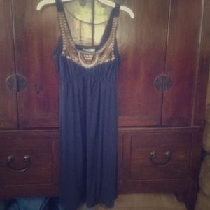 Navy dress with beading on front