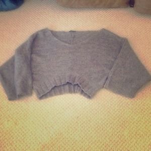 Grey mohair short sweater