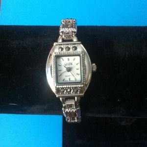 Gruen ladies watch. marcasite accented.