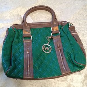 Michael Kors Jade green and taupe bag Replica