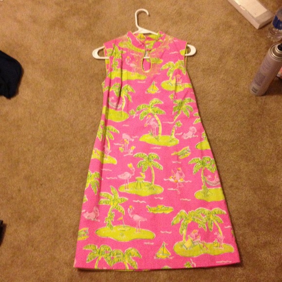 Lilly Pulitzer size 6 palm tree and flamingo dress - Picture 1 of 1