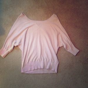 American Eagle Light Pink Off-Shoulder Sweater