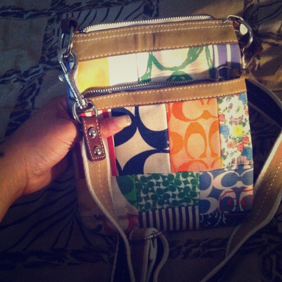 A gently used Coach saddle bag