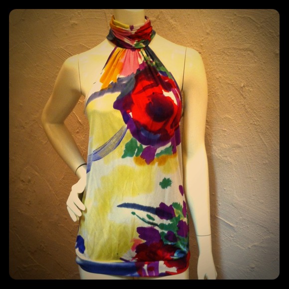 Matt's M watercolor halter top, size S.