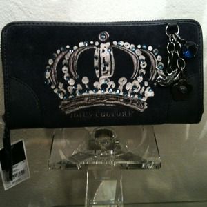 JUICY couture blue wallet/charms & rhinestones
