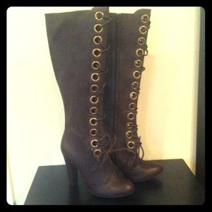 Brand new Brown Genuine Leather Knee High Boots
