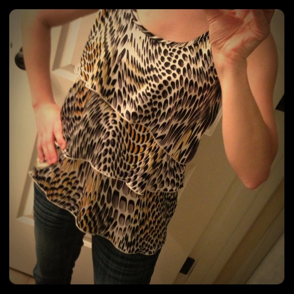 Silky leopard tank top