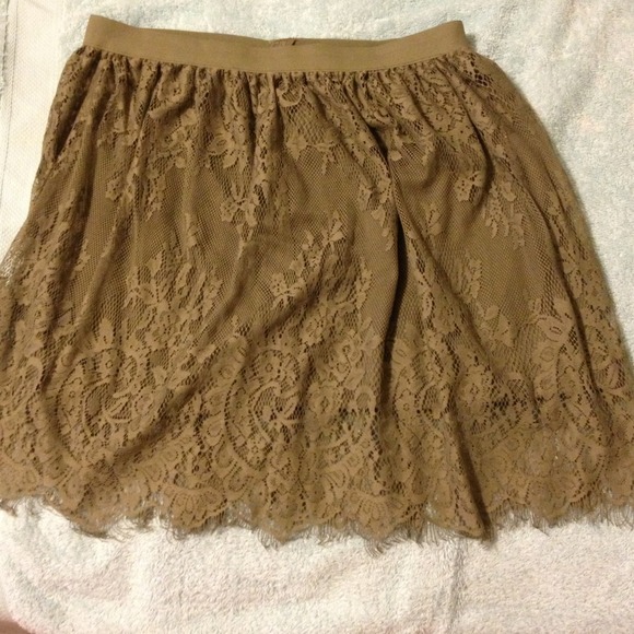 Lacey skirt. Camo green with built in slip