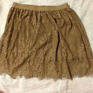 Lacey skirt. Camo green with built in slip