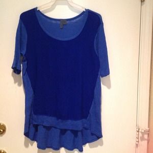 Blue gorgeous "left of center" top