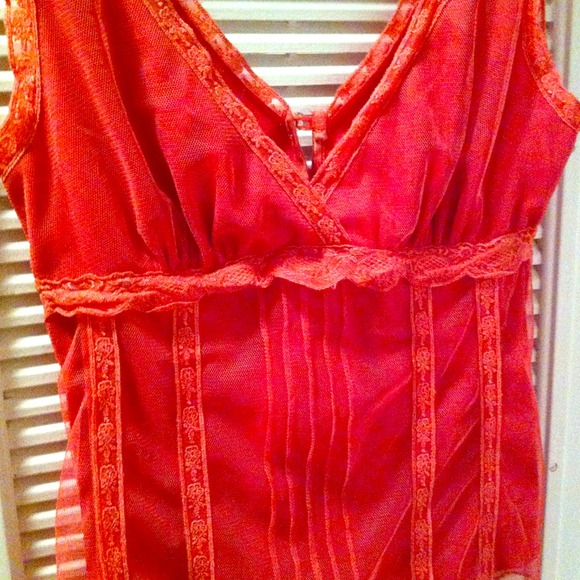 Lace candies coral shirt